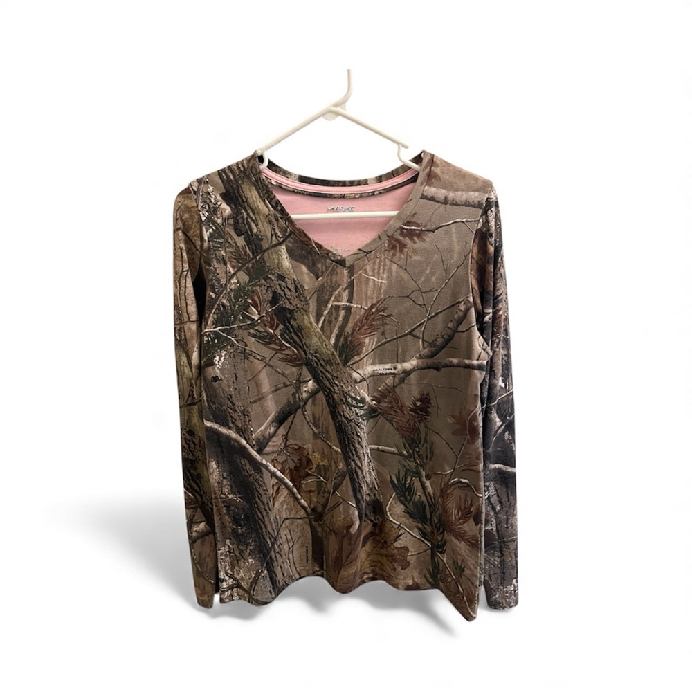 Realtree Ladies Women Camouflage Long Sleeve Shirt Size Medium/Large